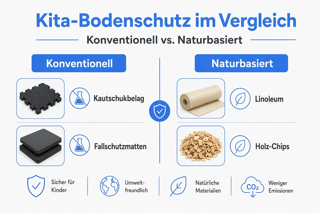 Infografik im Überblick: Traditioneller Bodenschutz im Vergleich zu naturbasierten Methoden