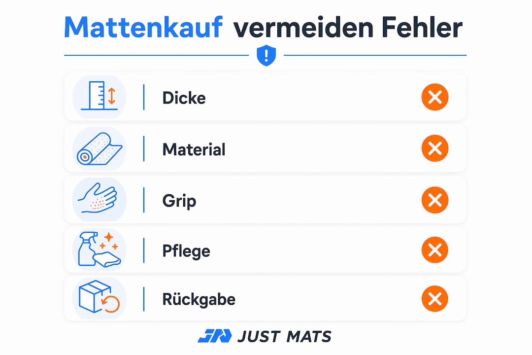 Übersicht: So vermeiden Sie typische Fehler beim Kauf von Matten – Schritt für Schritt erklärt