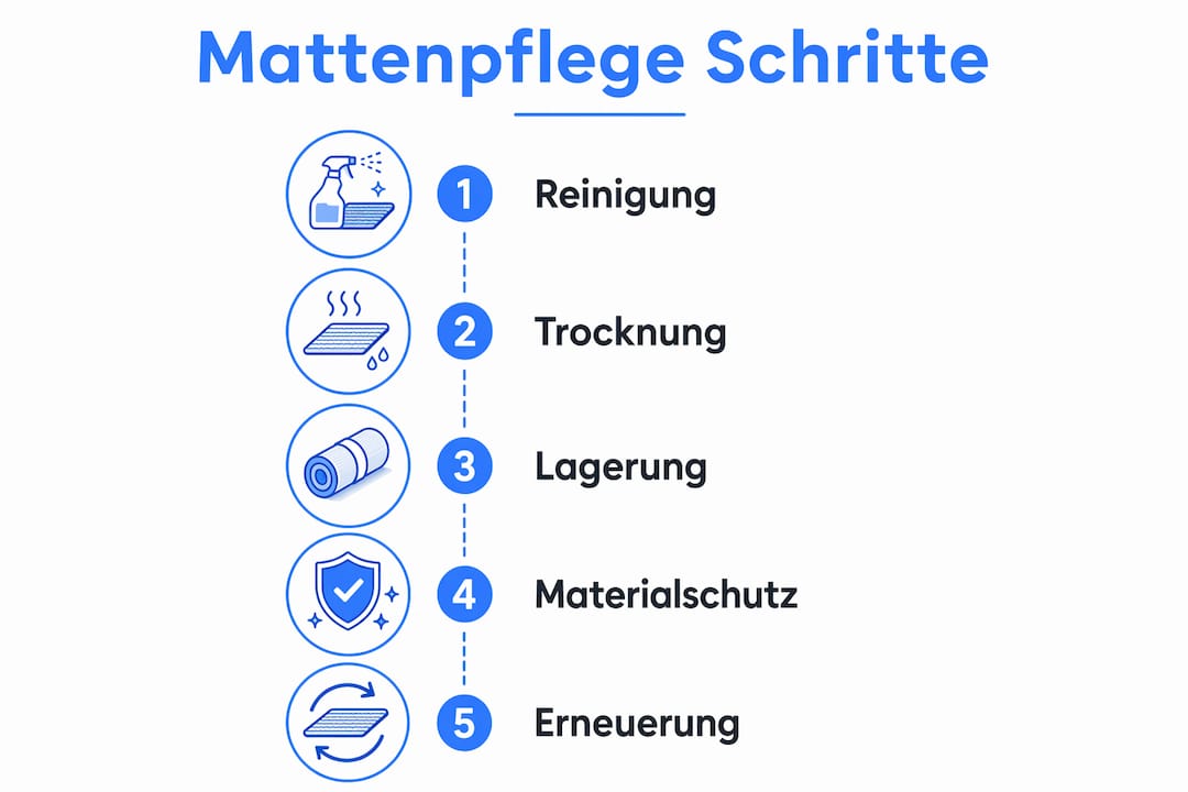 Übersicht: Fünf einfache Schritte zur richtigen Pflege von Matten