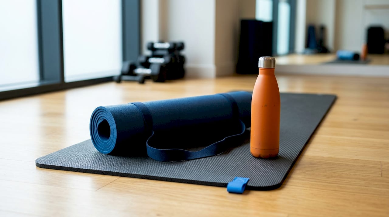 Detailaufnahme von Zubehör rund um Fitness- und Sportmatten