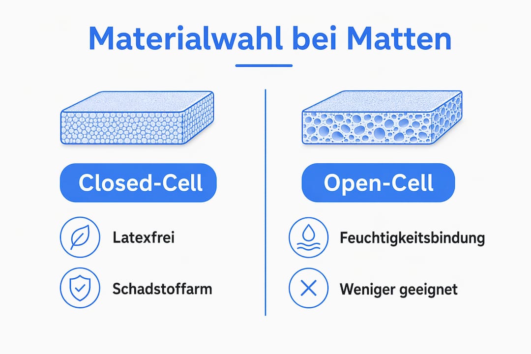Infografik: Materialauswahl – Vergleich von geschlossenen und offenen Bauweisen