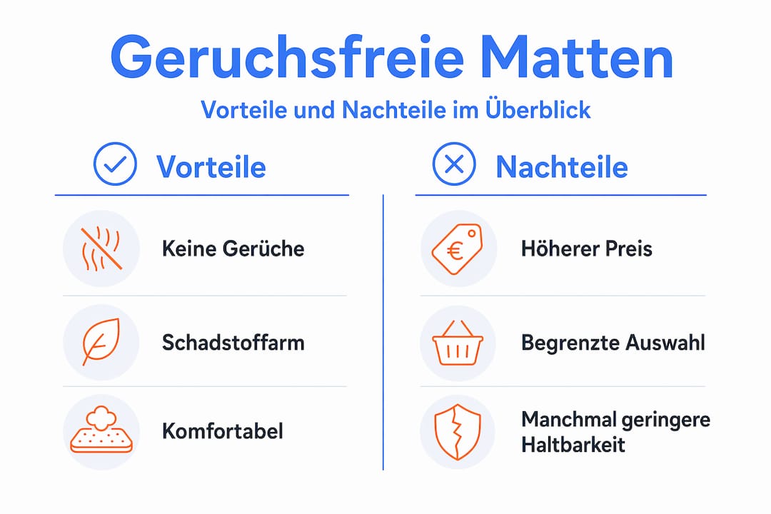 Infografik: Pro und Contra von geruchsneutralen Matten