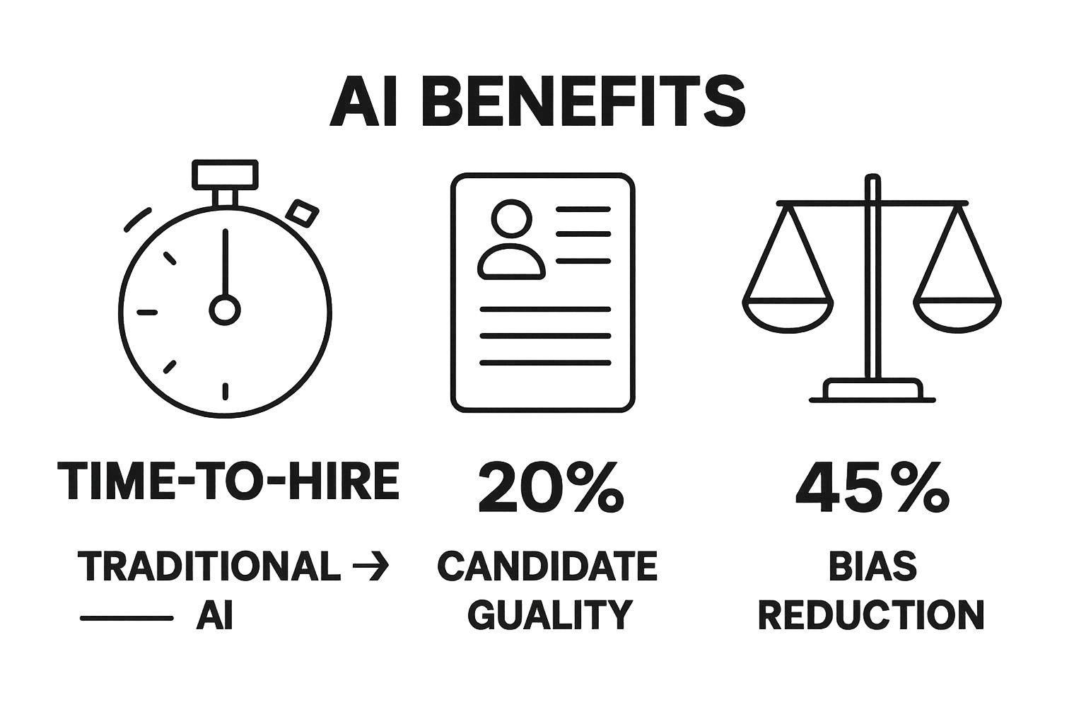 AI vs traditional hiring statistics infographic