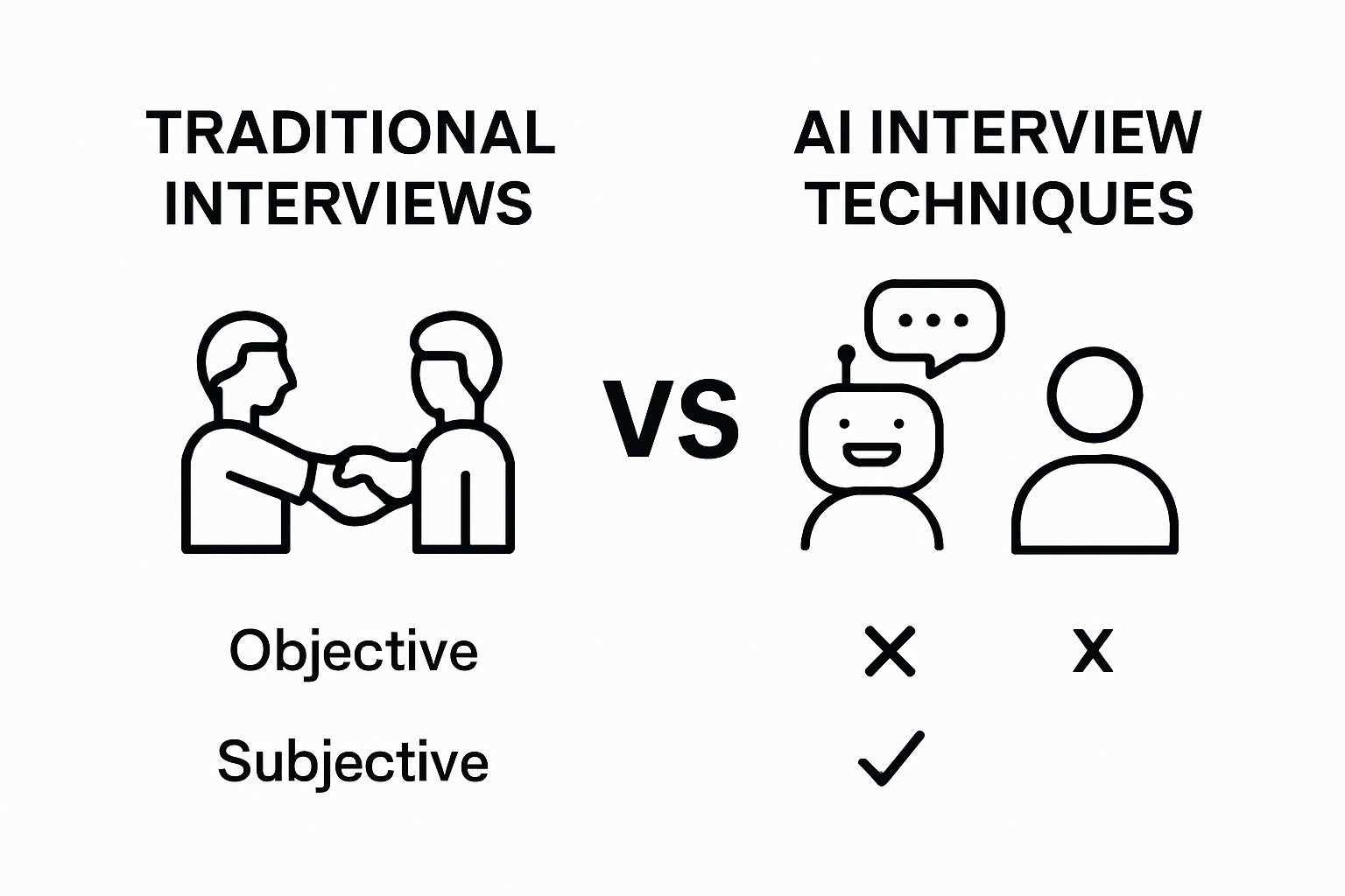 Comparison of AI vs. traditional interview evaluation methods