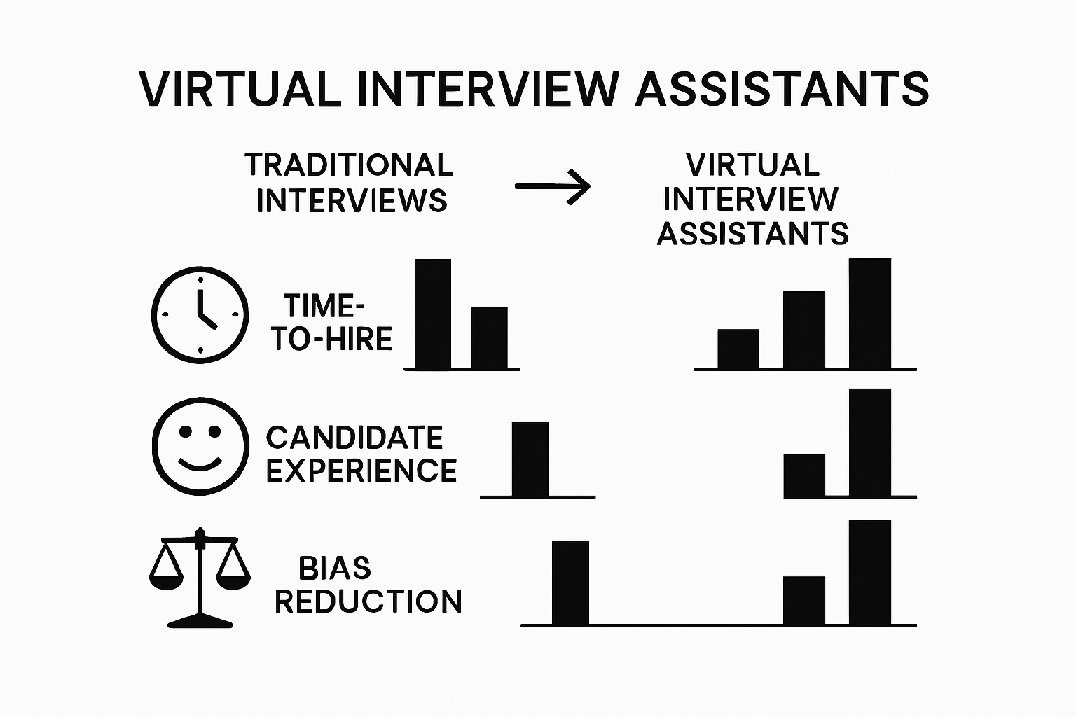Comparison of traditional vs virtual interview metrics