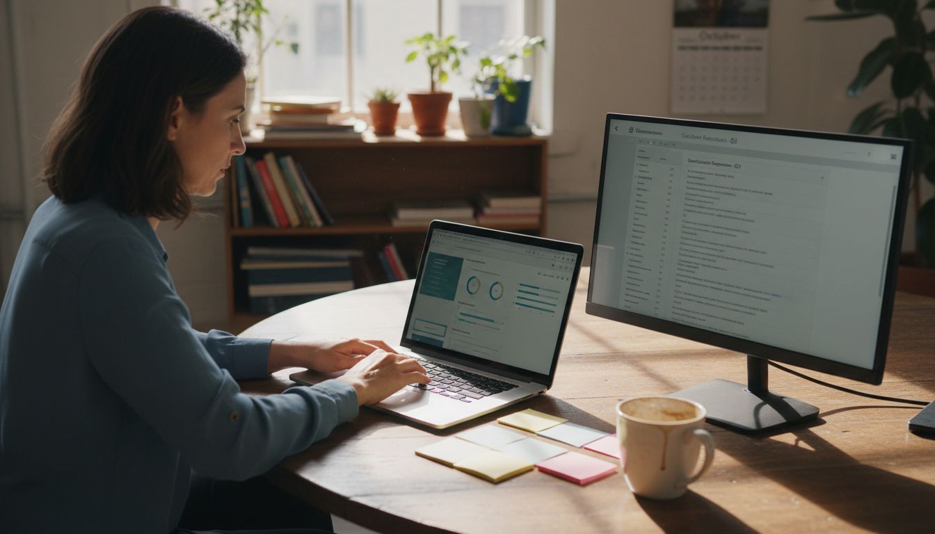 Person reviews AI interview tool interface