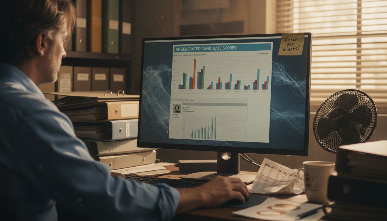 HR manager checks AI interview scores