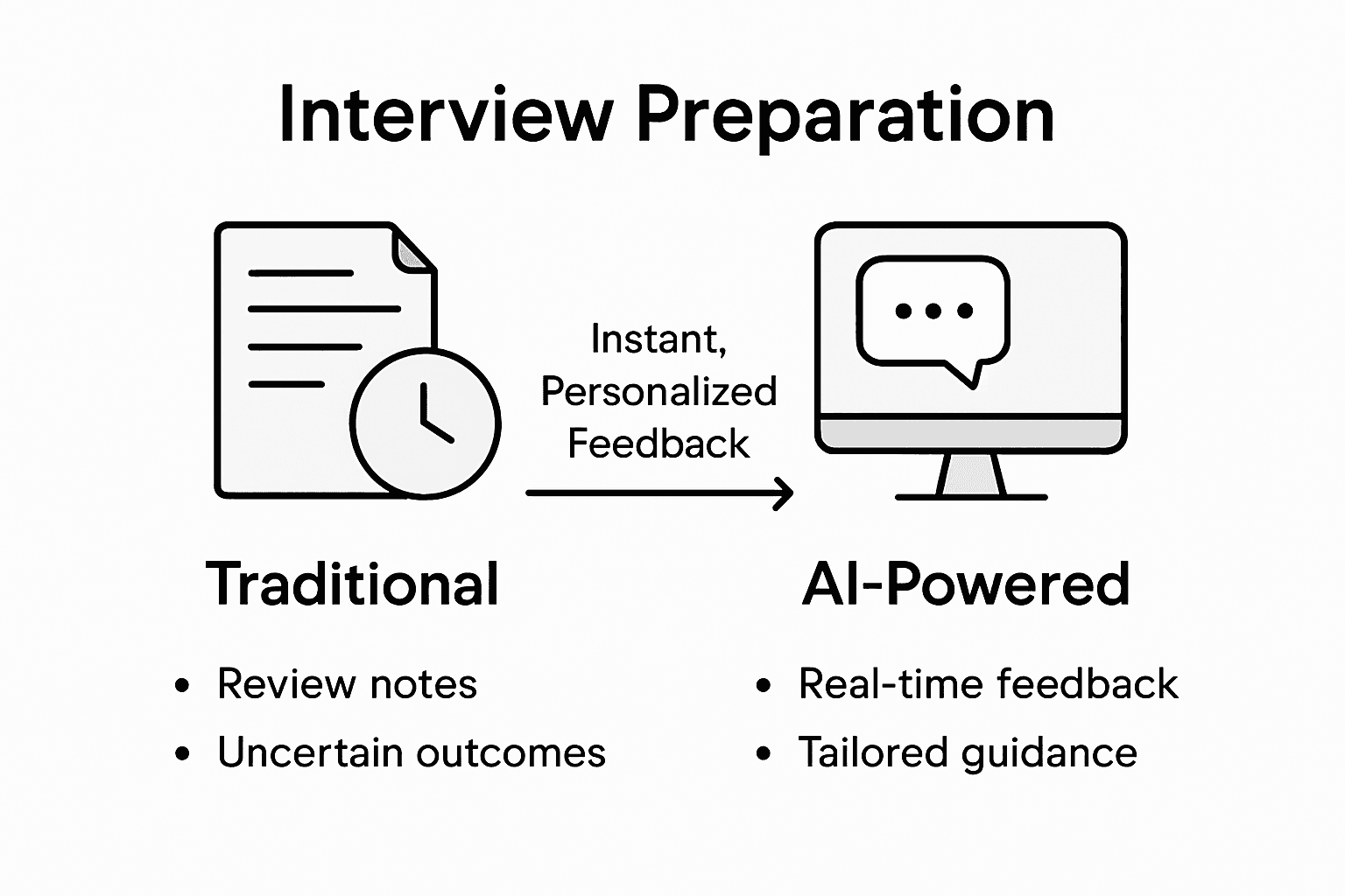 Comparison of AI vs traditional interview prep
