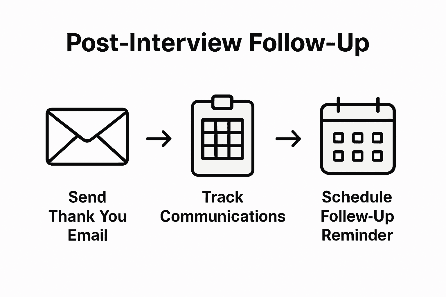 Infographic illustrating interview follow-up steps
