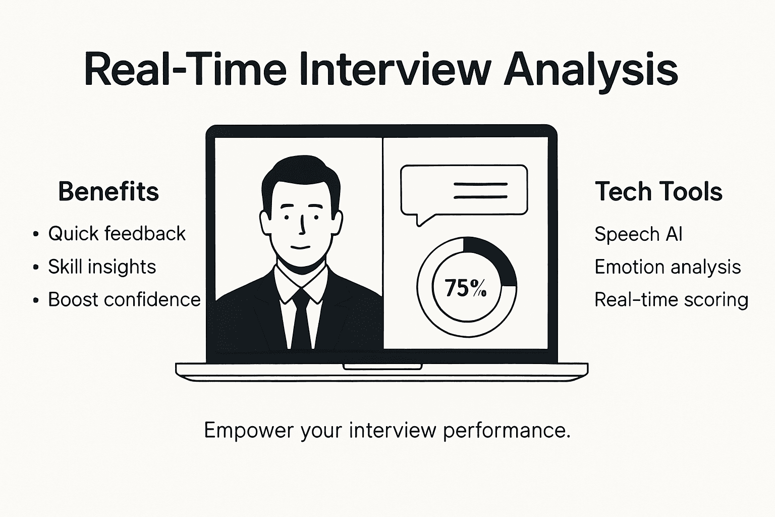 Infographic showing real-time interview analysis overview