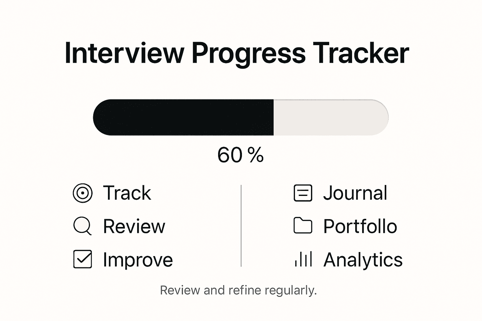 Infographic tracking interview progress and improvement