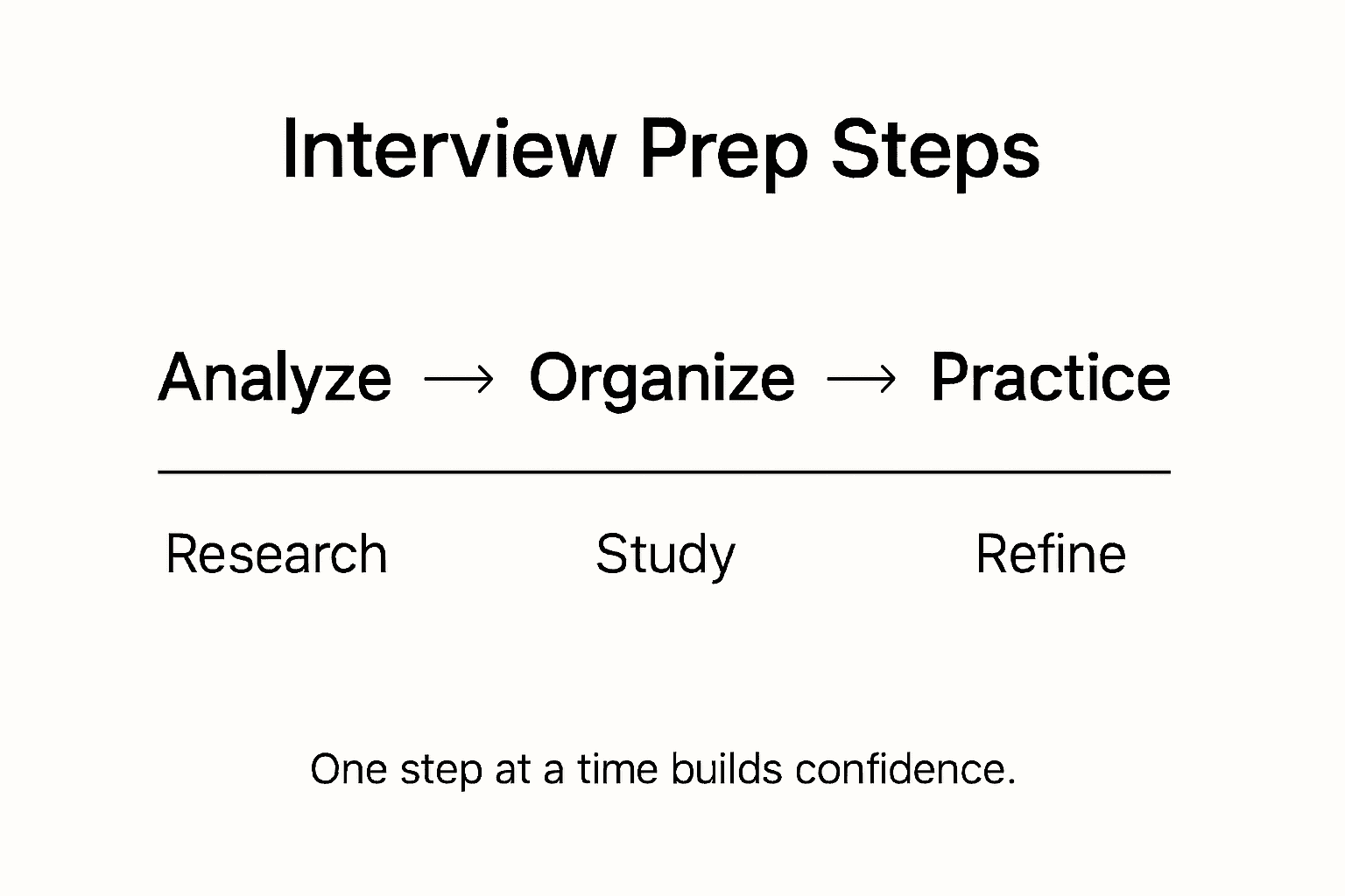 Infographic showing steps for effective interview prep