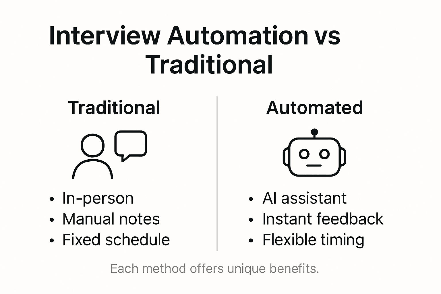Infographic comparing automated and traditional interviews
