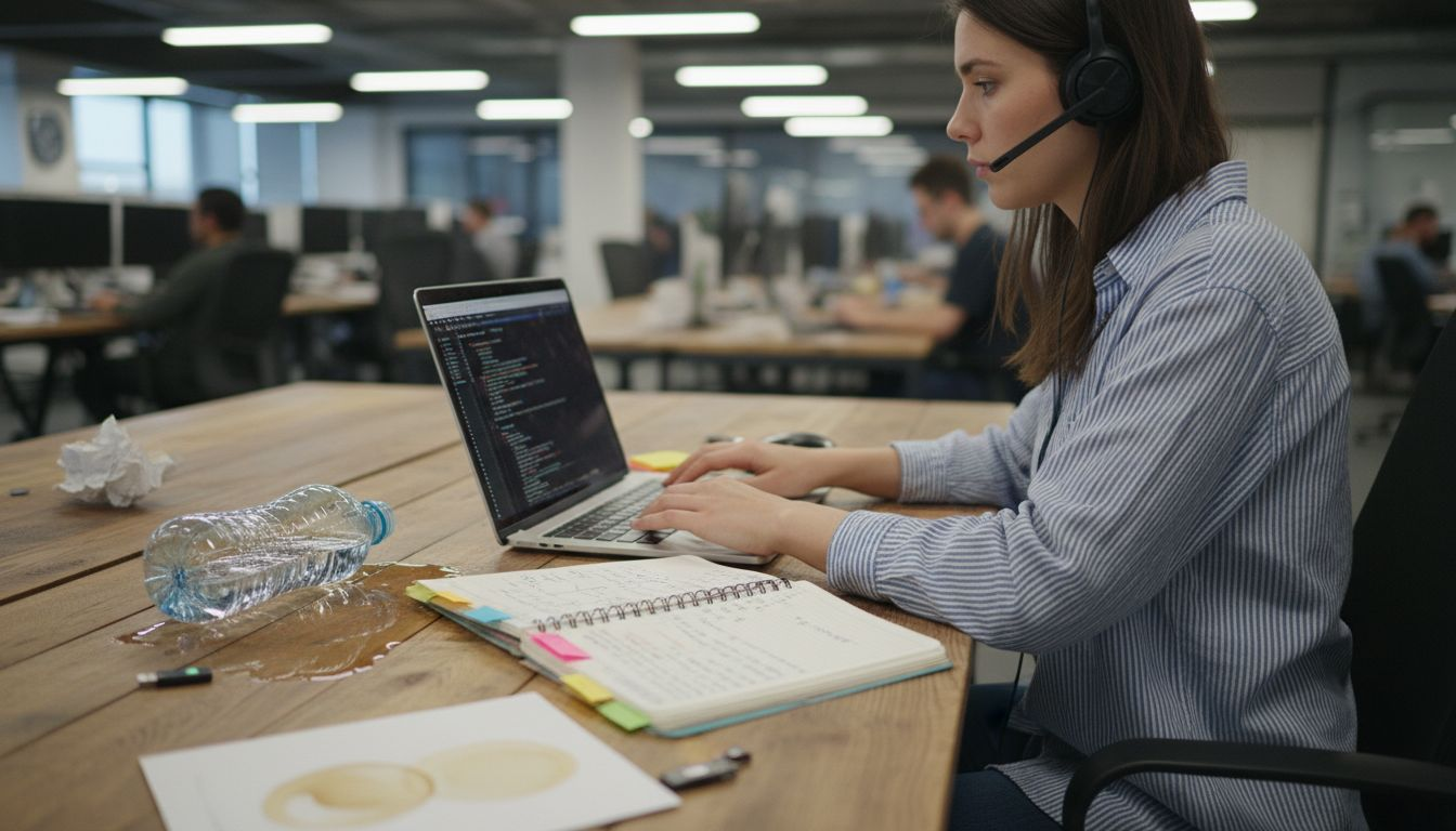 Woman preparing coding interview answers
