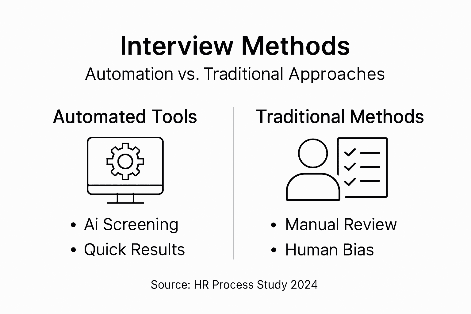 Infographic comparing automated vs traditional interviews