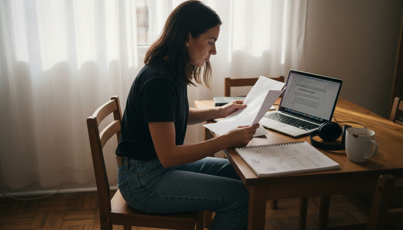 Candidate reviewing AI-driven sample interview questions