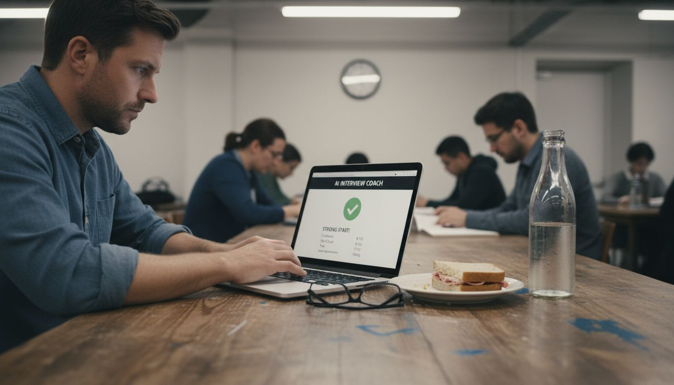 AI interview feedback on laptop screen