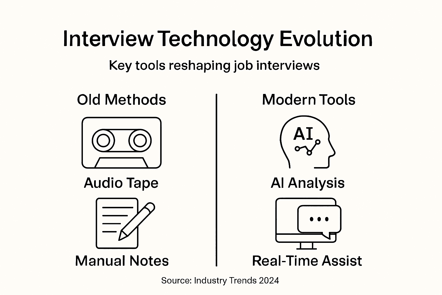 Infographic interview tech evolution comparison