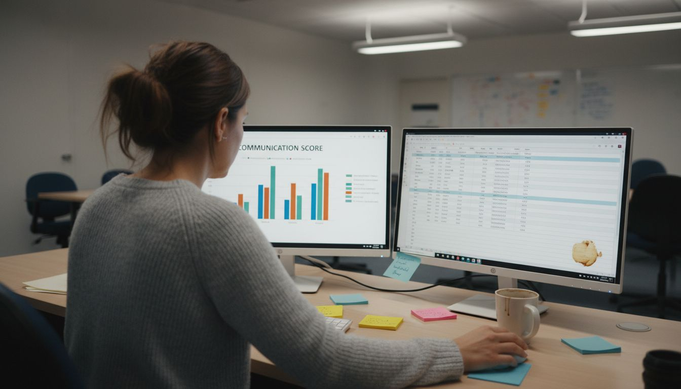 HR analyst evaluating AI interview metrics