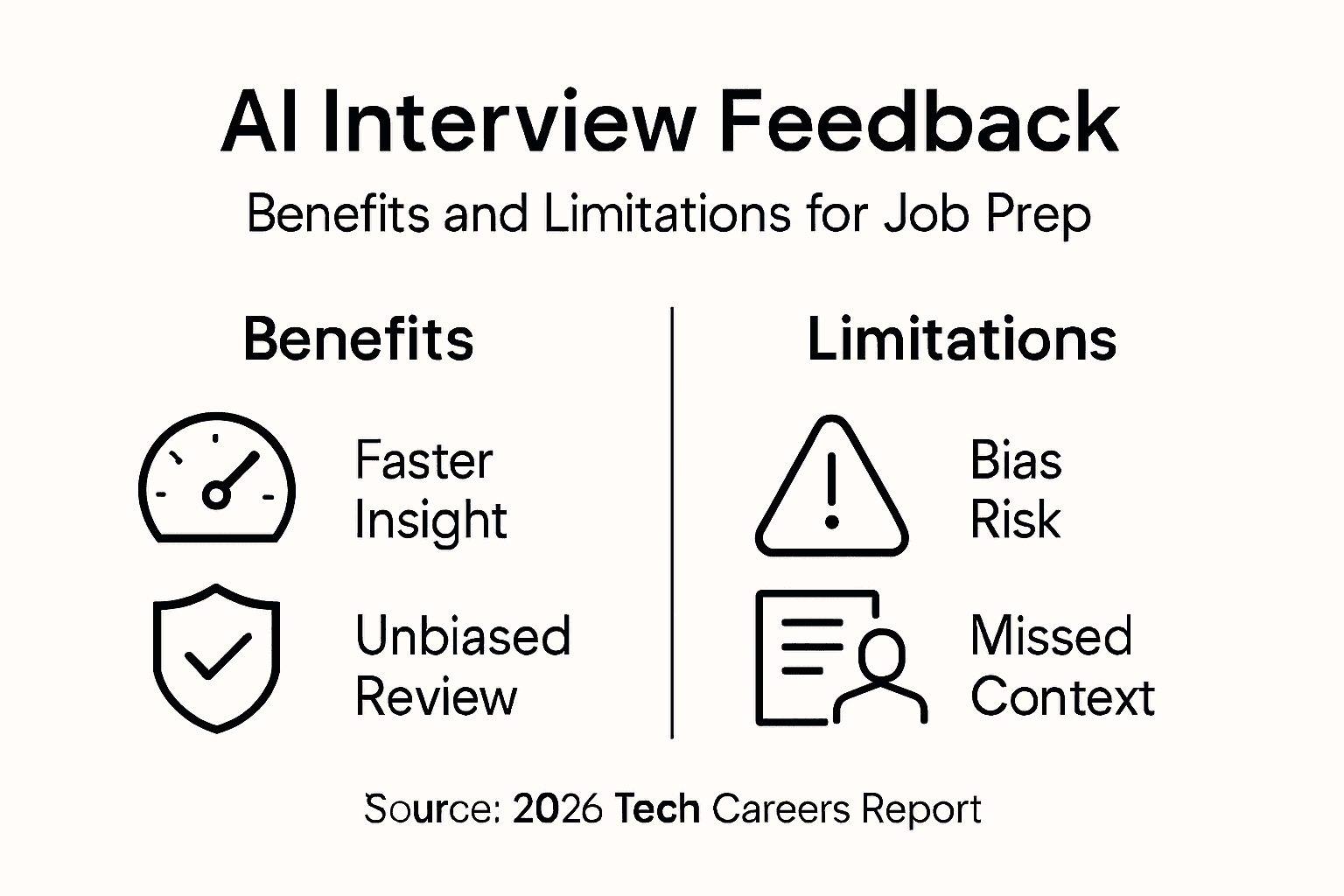 Infographic showing AI feedback benefits and limitations