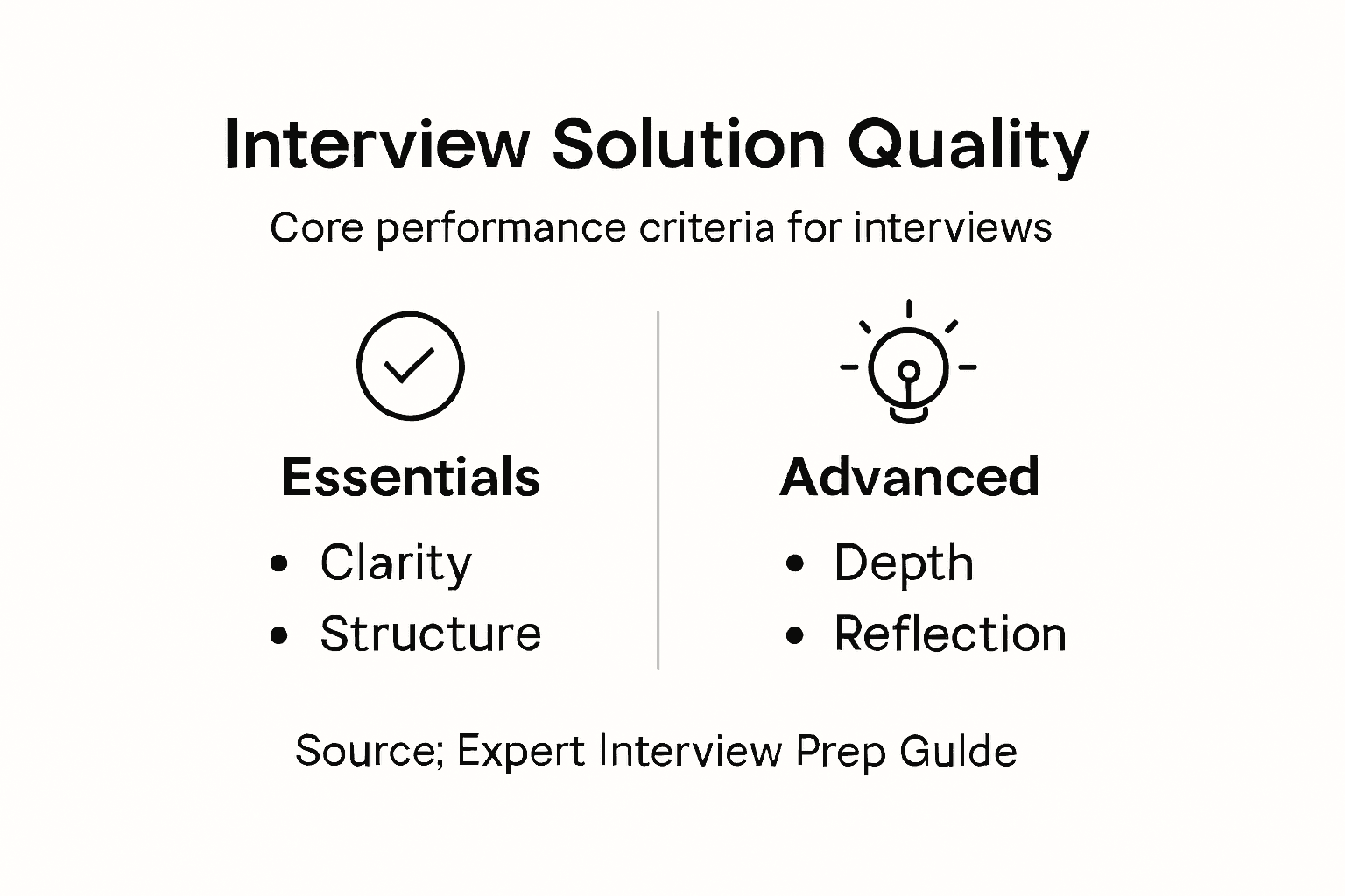 Infographic of interview solution quality criteria