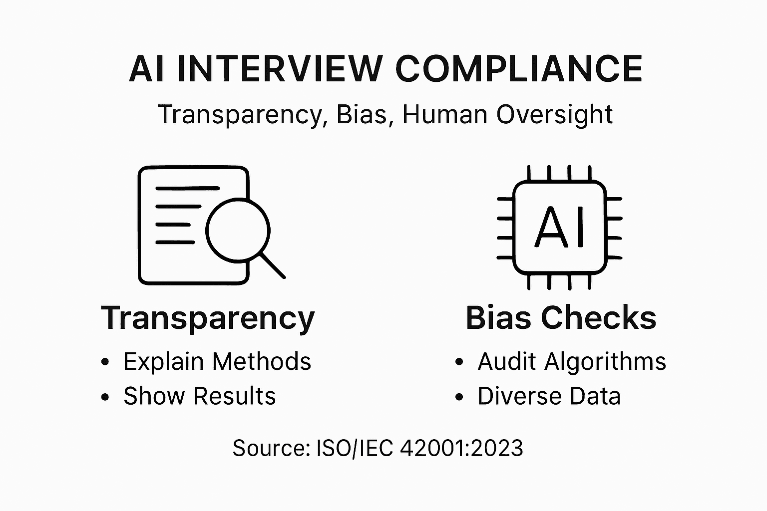 Infographic showing transparency and bias audit points