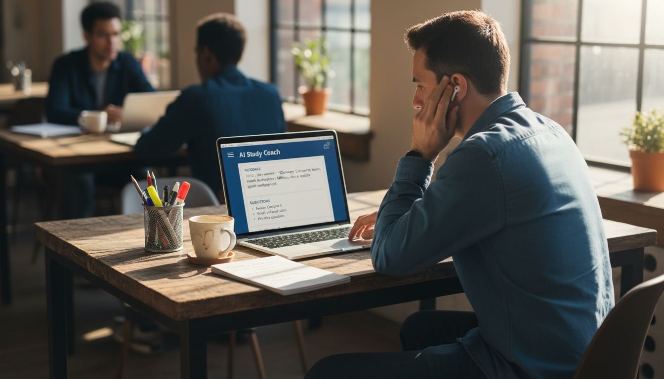 Man receives AI-powered interview feedback