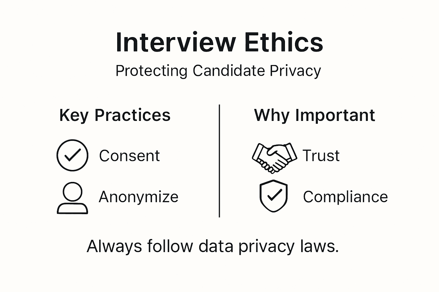 Infographic showing interview ethics best practices