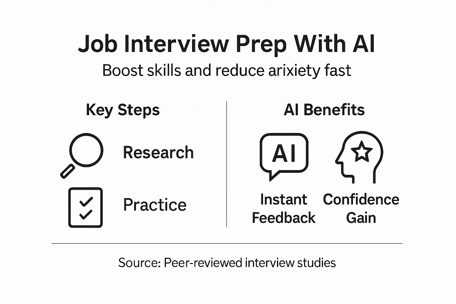 Infographic showing AI in interview preparation