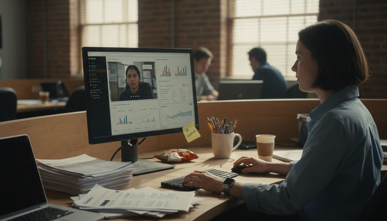 Recruiter reviewing AI interview feedback