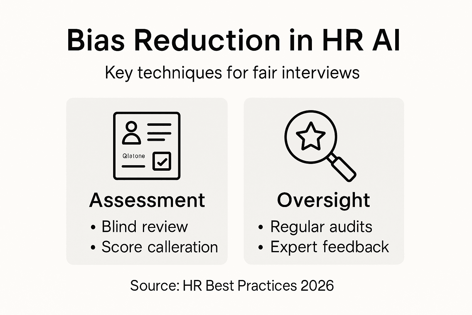 Infographic reducing bias in HR AI interviews