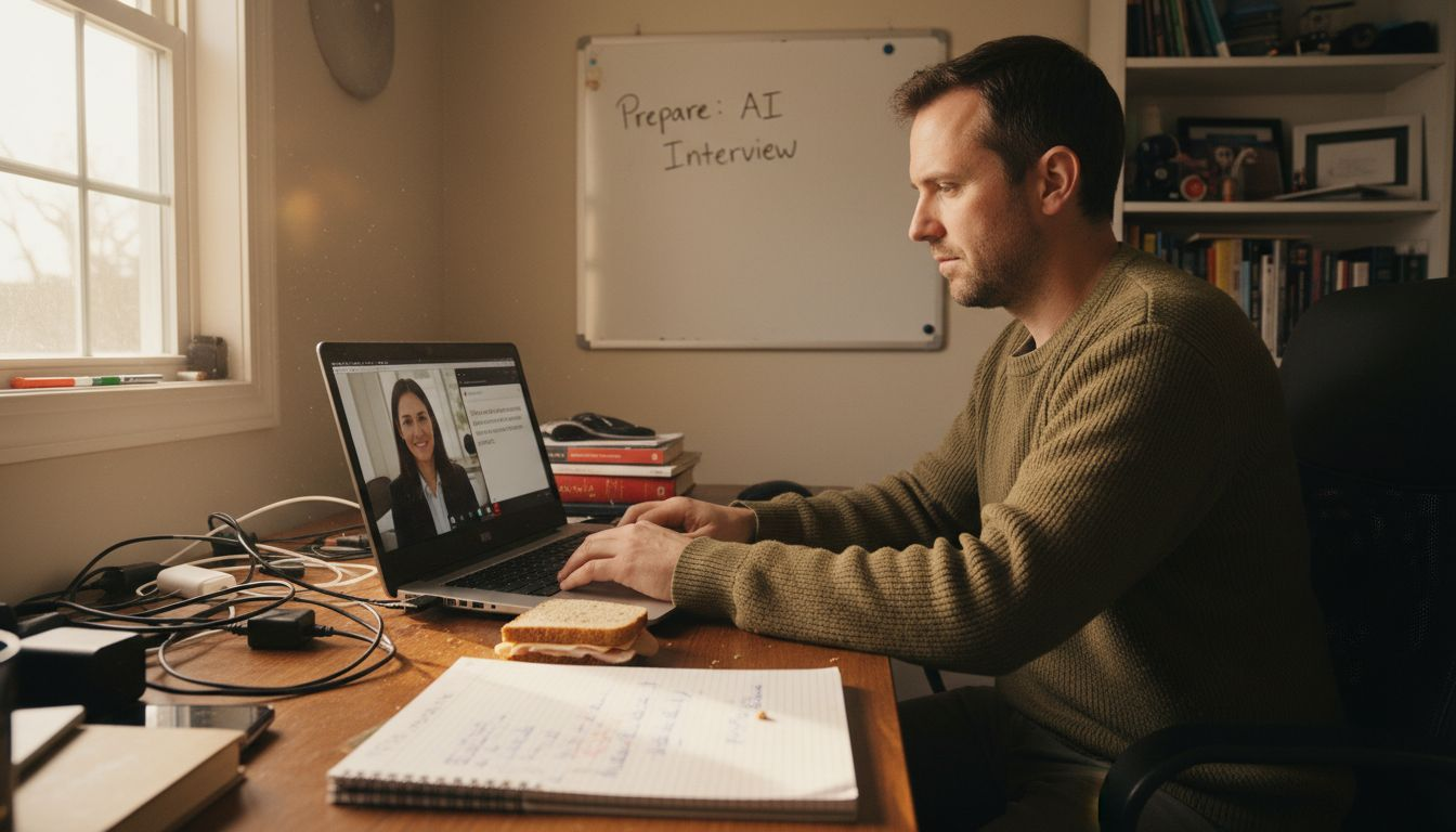 Person using real-time AI interview assistant