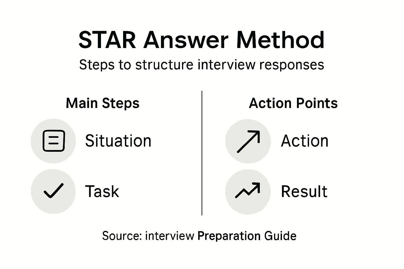 Infographic depicting STAR interview answer steps