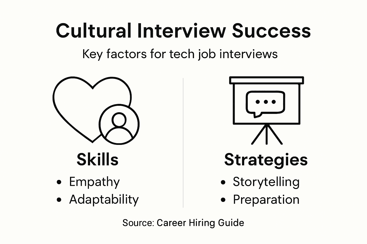 Infographic with cultural interview tips and skills