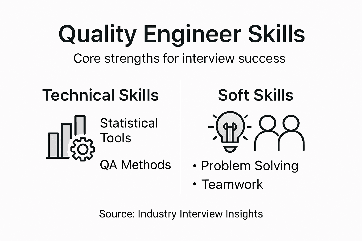 Infographic showing quality engineer skills overview