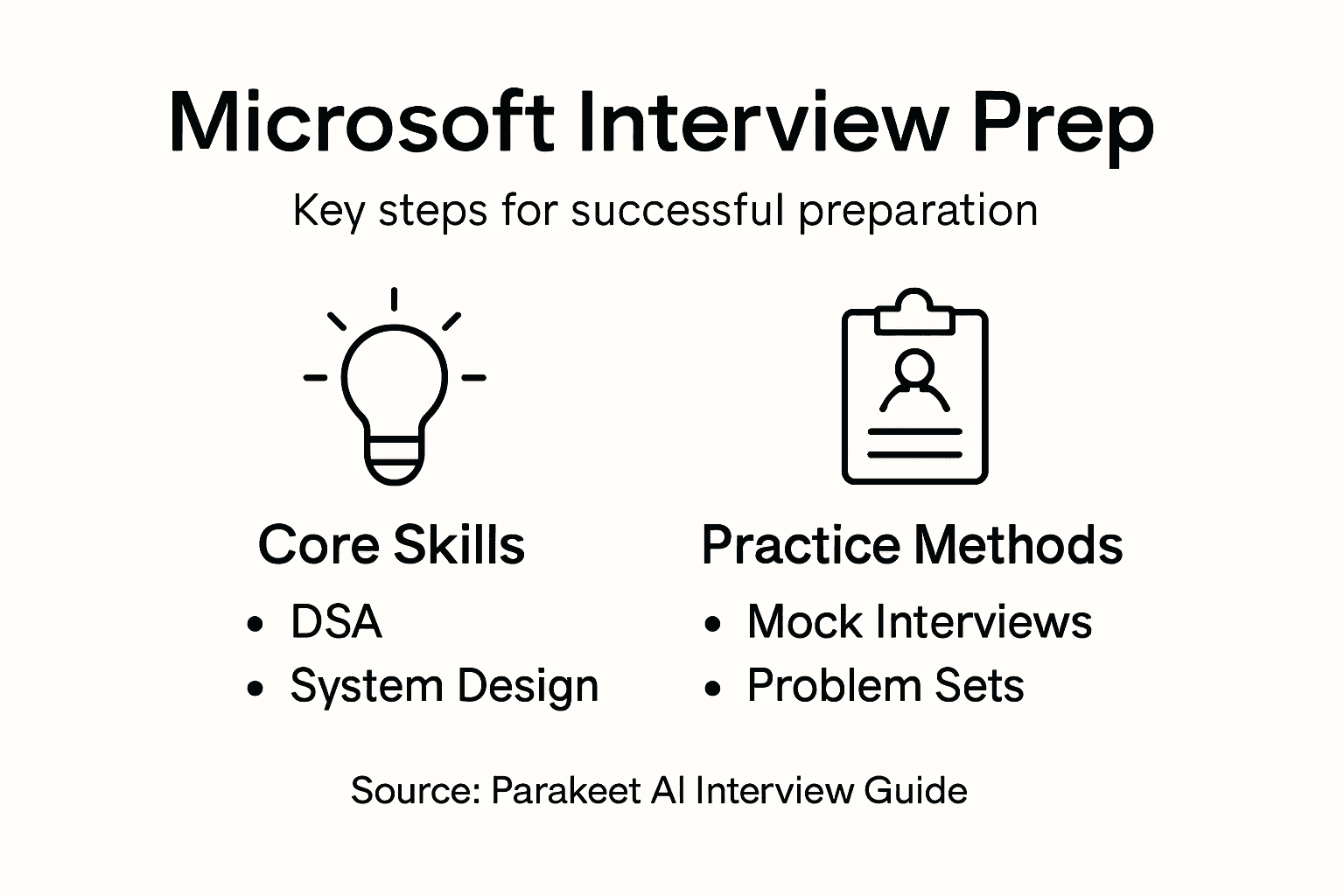 Infographic showing Microsoft interview preparation steps