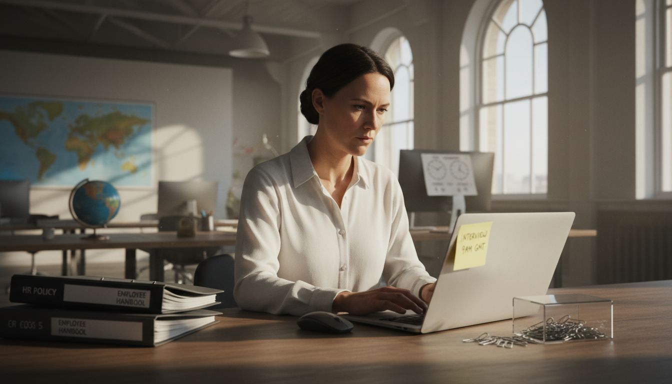 Office manager working with global materials