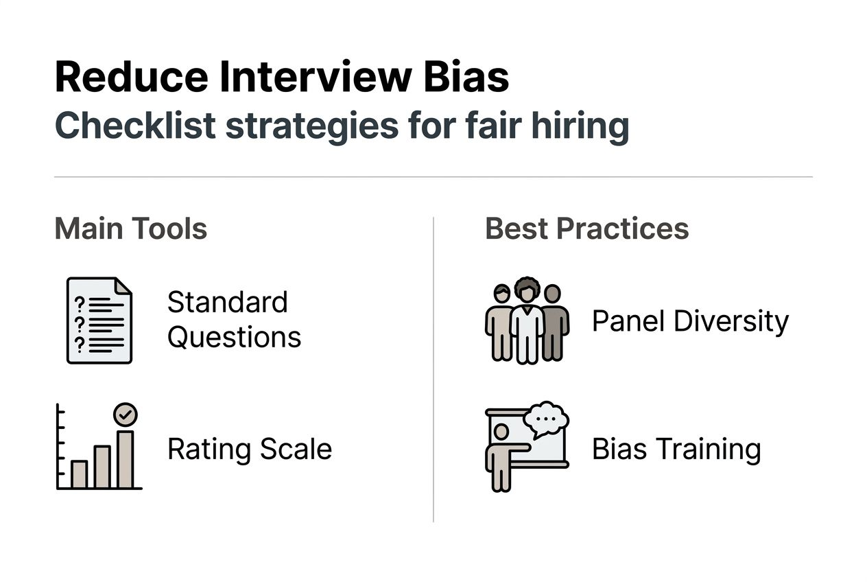 Infographic showing ways to reduce interview bias