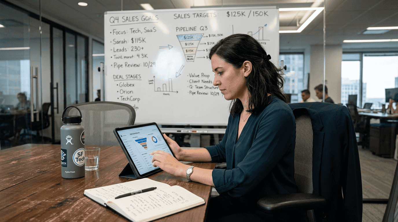 Sales candidate studying AI-powered tools before interview