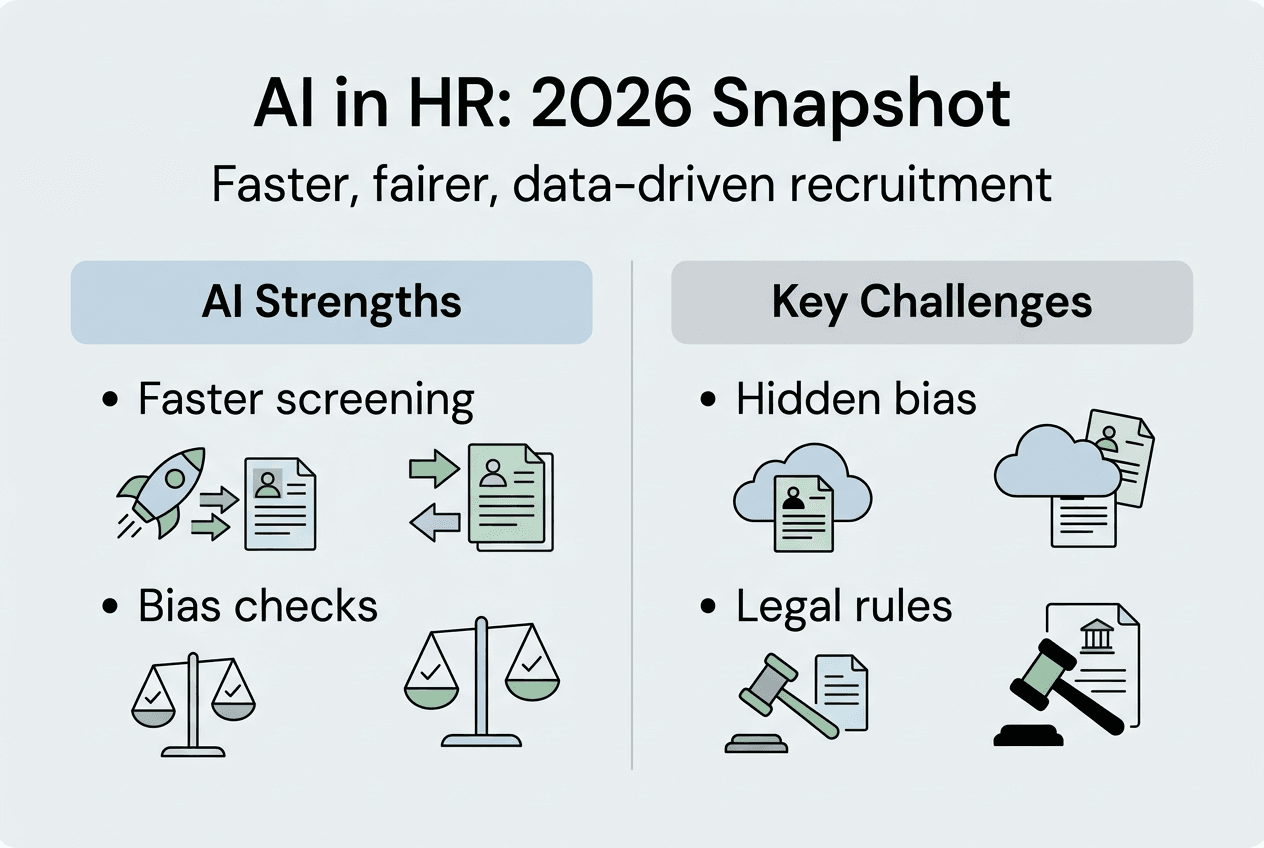 Infographic highlights AI strengths and challenges in HR