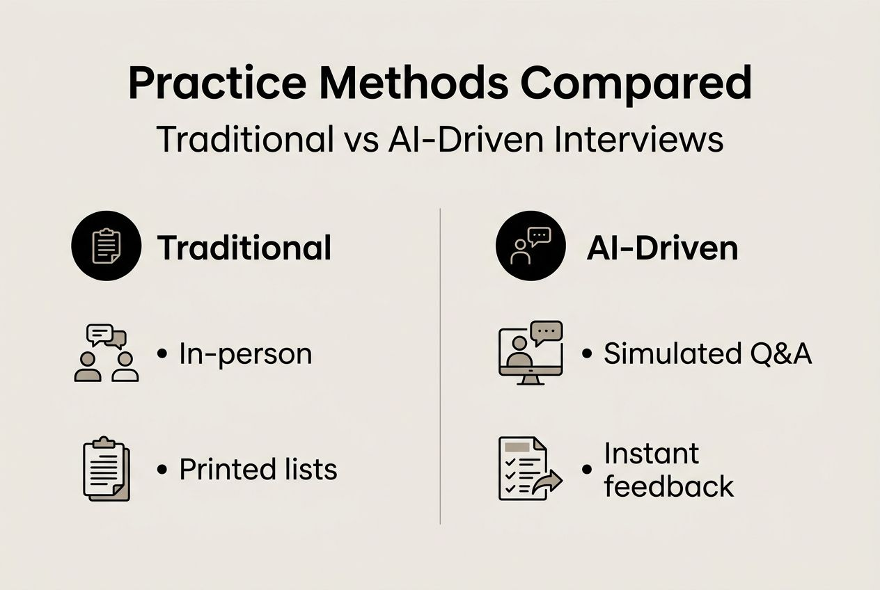 Infographic comparing traditional and AI interview methods