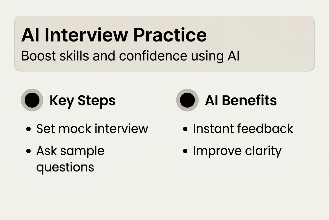 Infographic of AI-driven interview practice steps