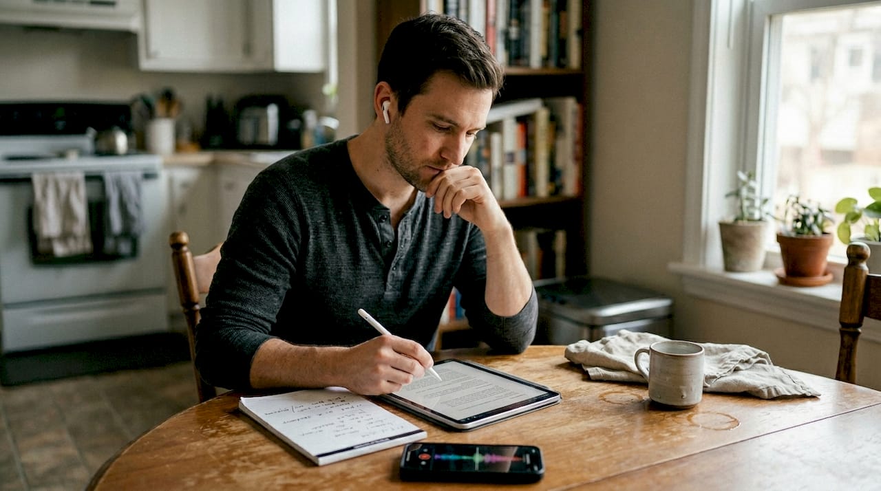 Man edits interview answer after AI feedback