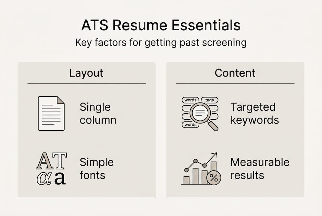 Infographic showing ATS resume best practices