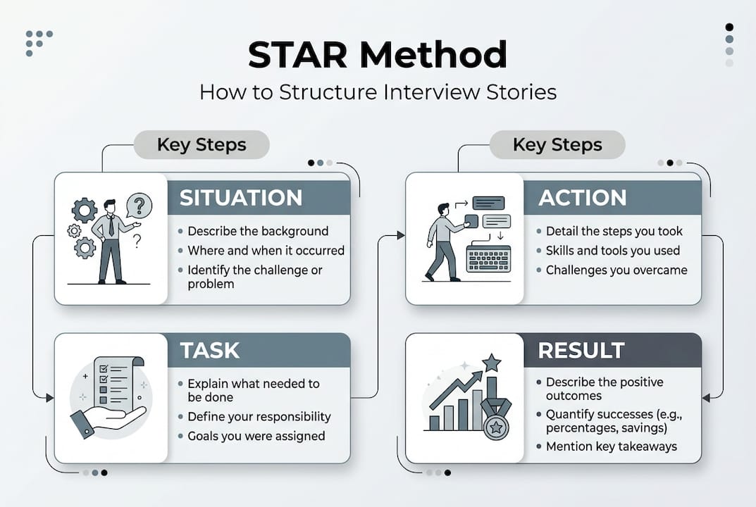 STAR method interview story infographic