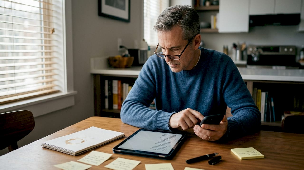 Man drafting personalized interview emails