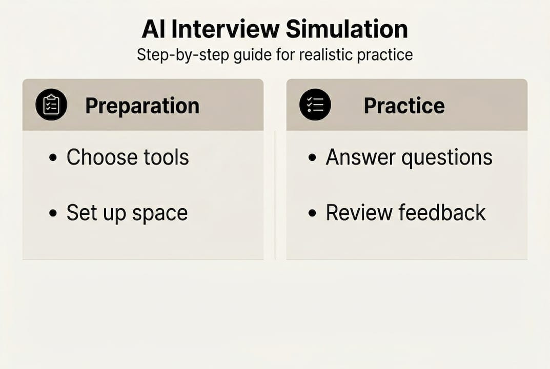Infographic showing steps of AI interview simulation