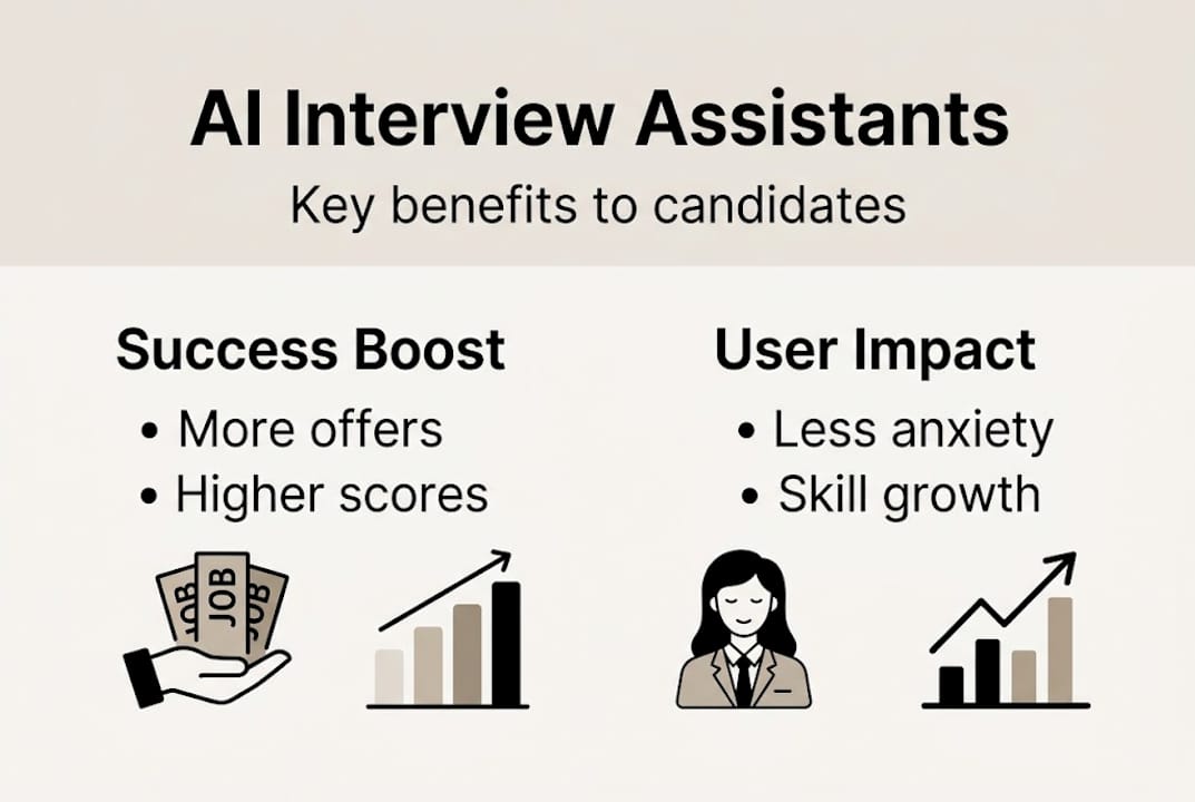 Infographic outlines AI interview assistant benefits