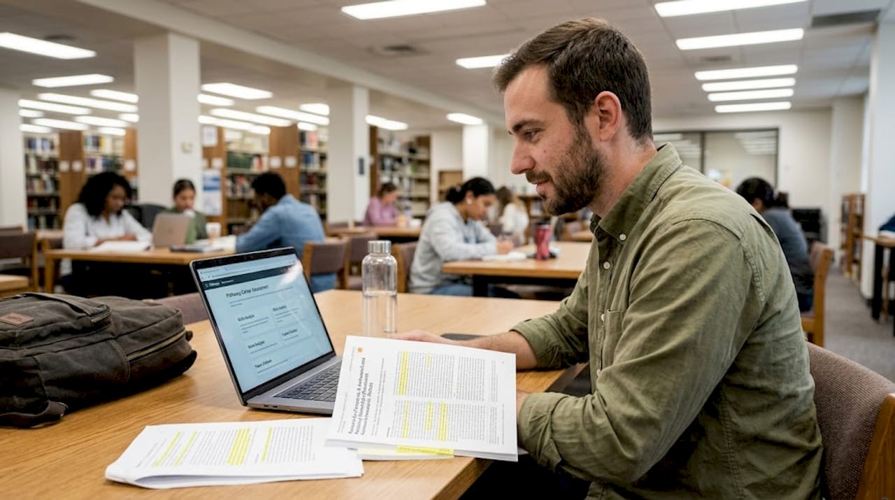 Student reviewing AI-driven career guidance