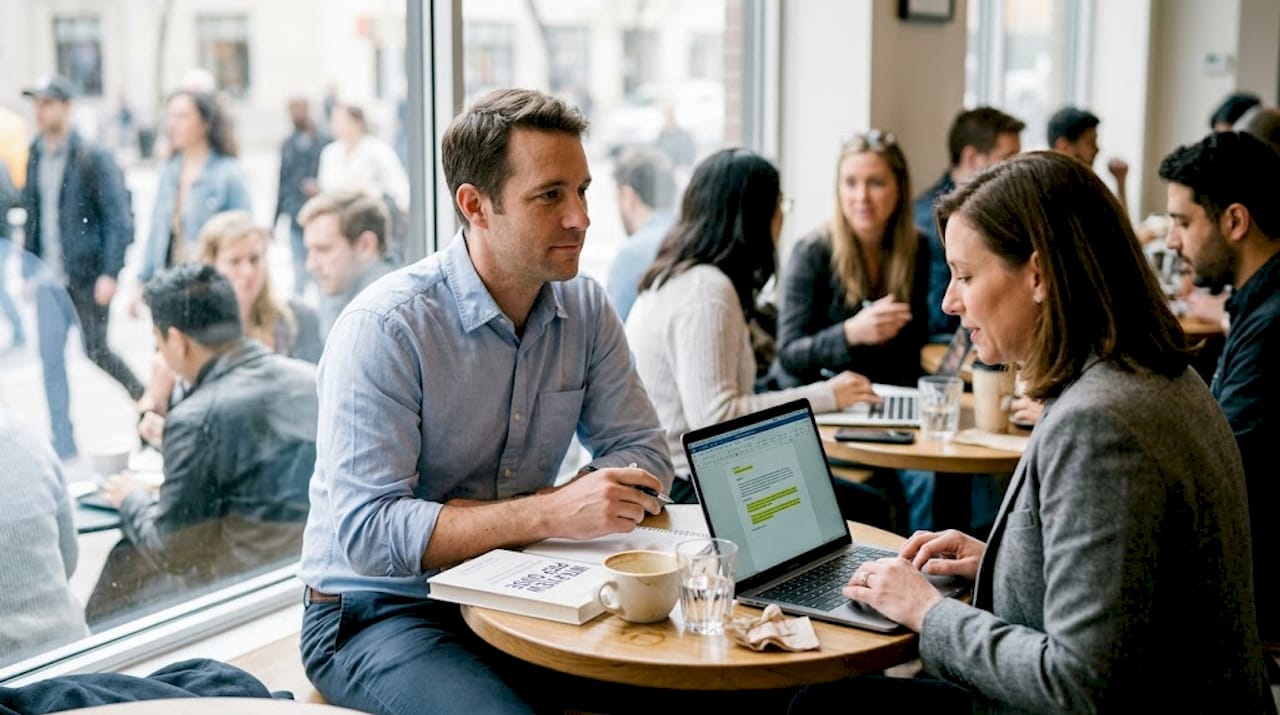 Café interview candidate handles tough question